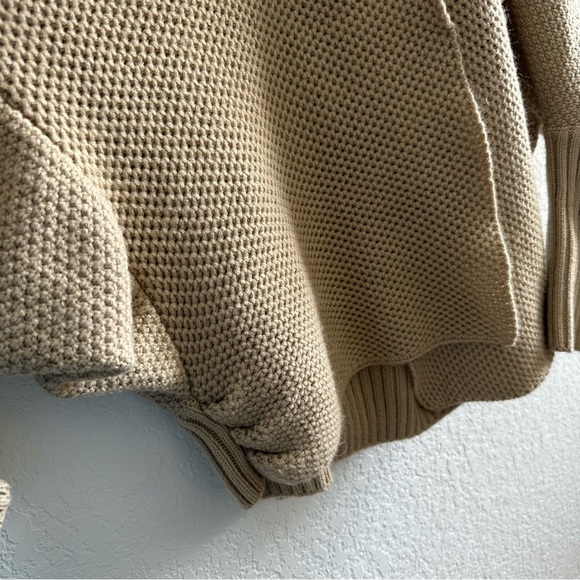 Khaki Dolman Sleeve Open Front Knit Cardigan Sweater - Picture 3 of 7